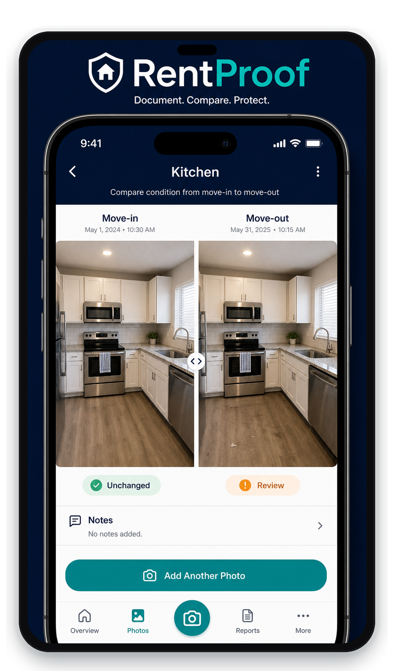 Move-in vs move-out before and after comparison